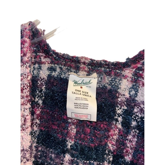Woolrich poncho womens One size plaid soft brushed woven wrap soft fringe boho - Picture 2 of 3